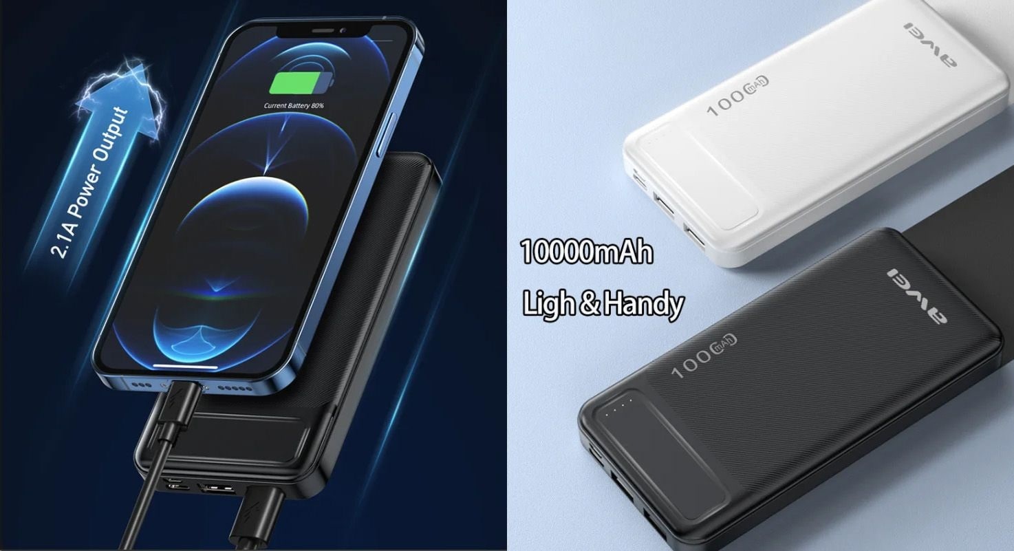 Awei P5K 10000mAh Fast Charging Portable Power Bank