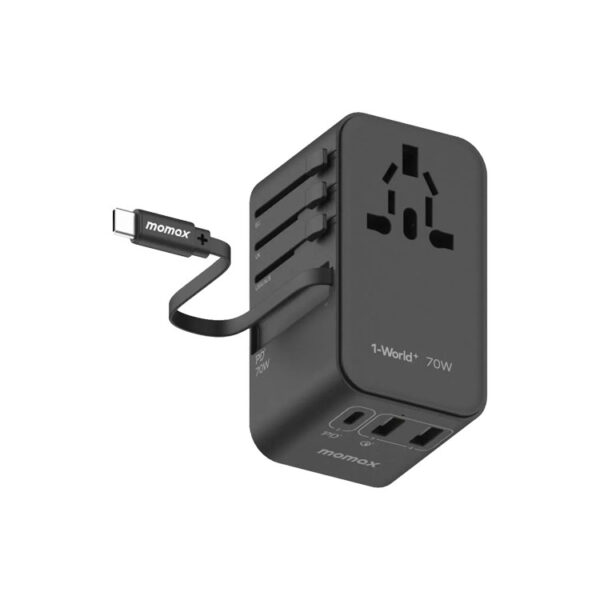 Momax 1-World 70W GaN 3 Ports Travel Charger