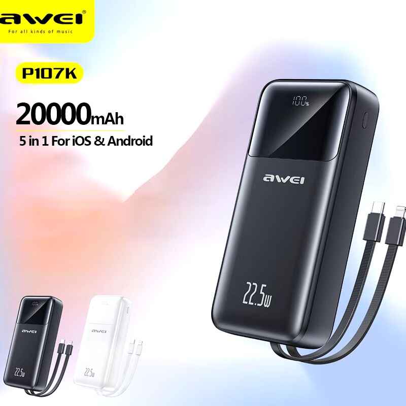 Awei P107K 20000mAh PD22.5W Power Bank