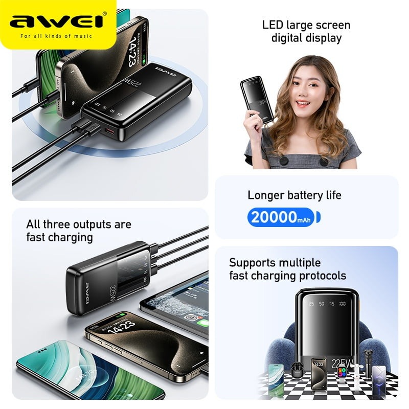 Awei P13K 22.5W 20000mAh Powerbank