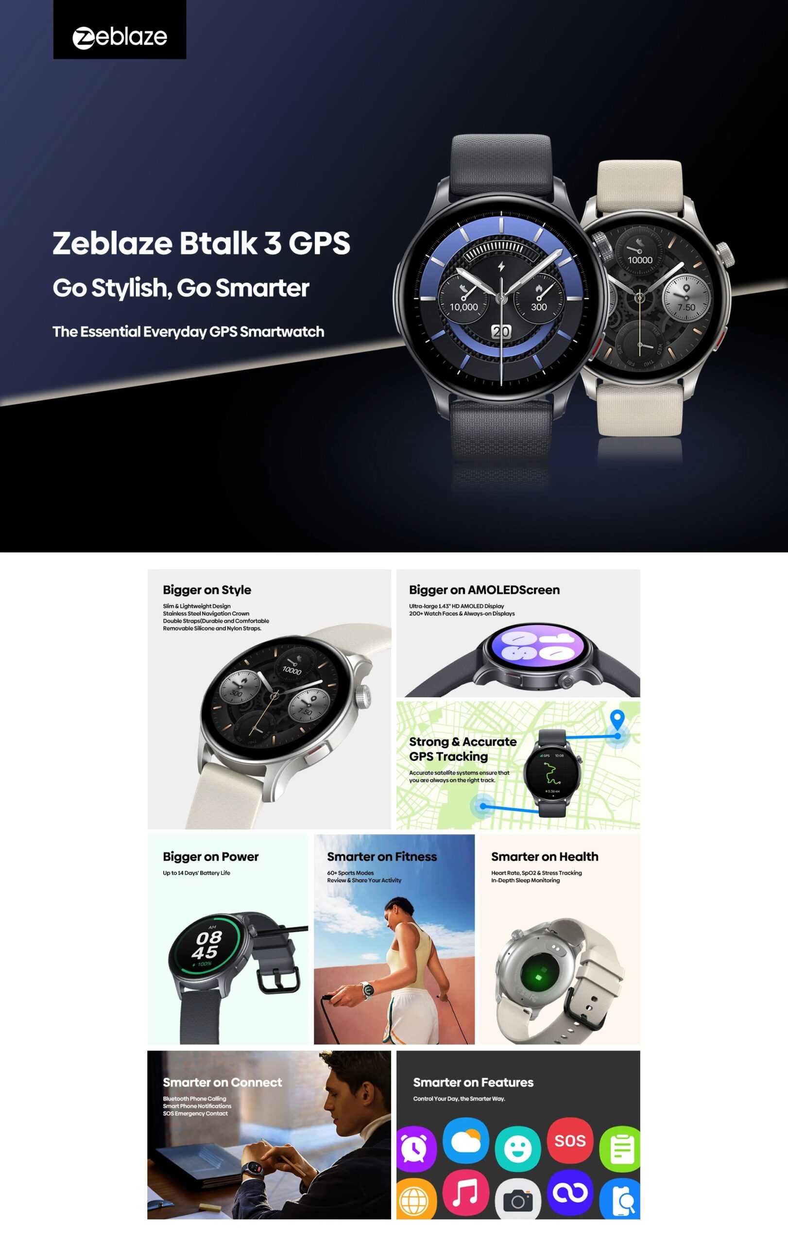 zeblaze btalk 3 gps smart watch price in bangladesh