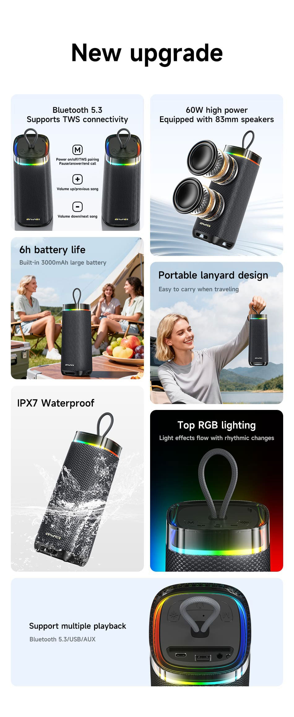 Awei KA66 Waterproof Bluetooth Speaker 60W Price in Bangladesh