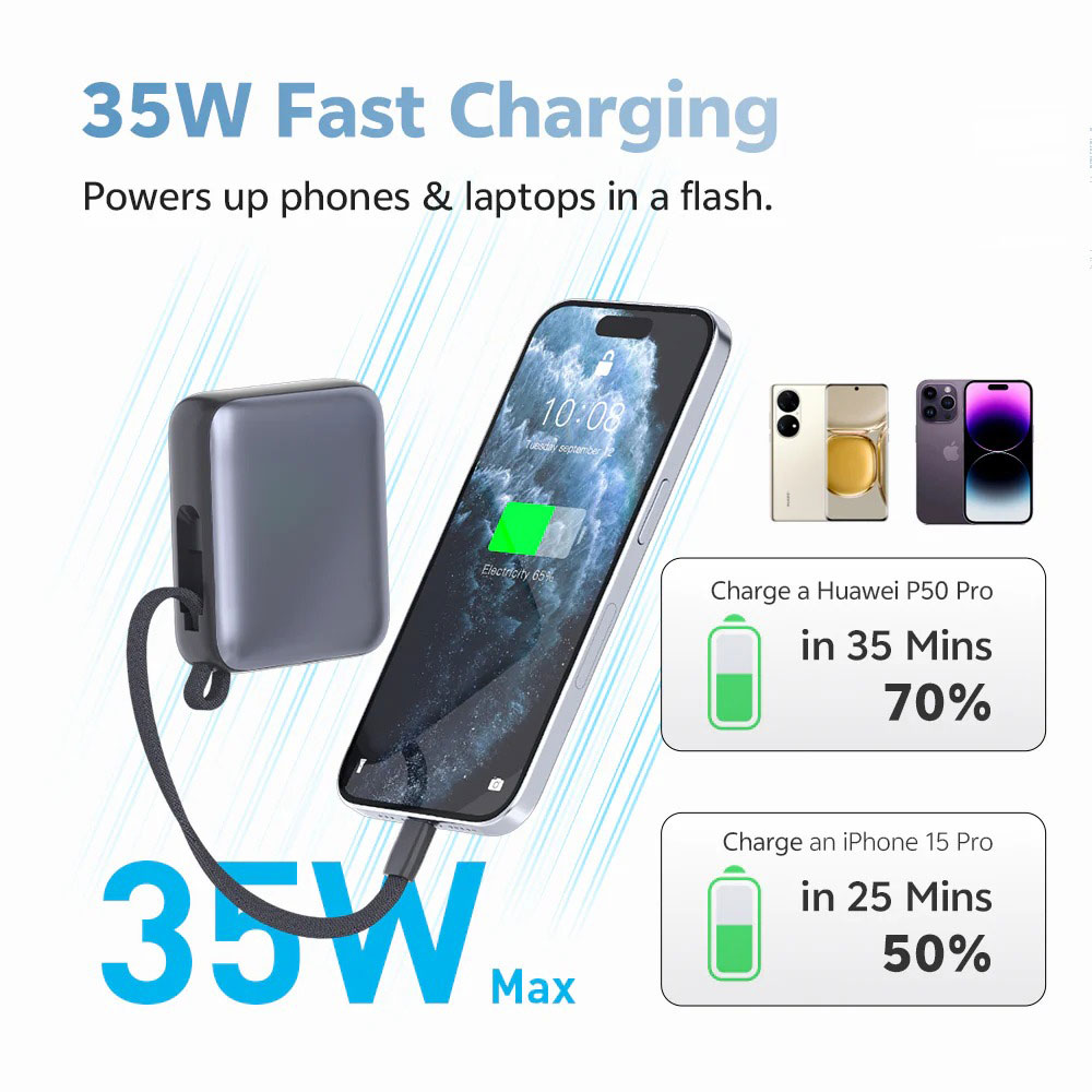 QCY PB10C 10000mAh 35W PD Fast Charging Mini Power Bank Price in Bangladesh
