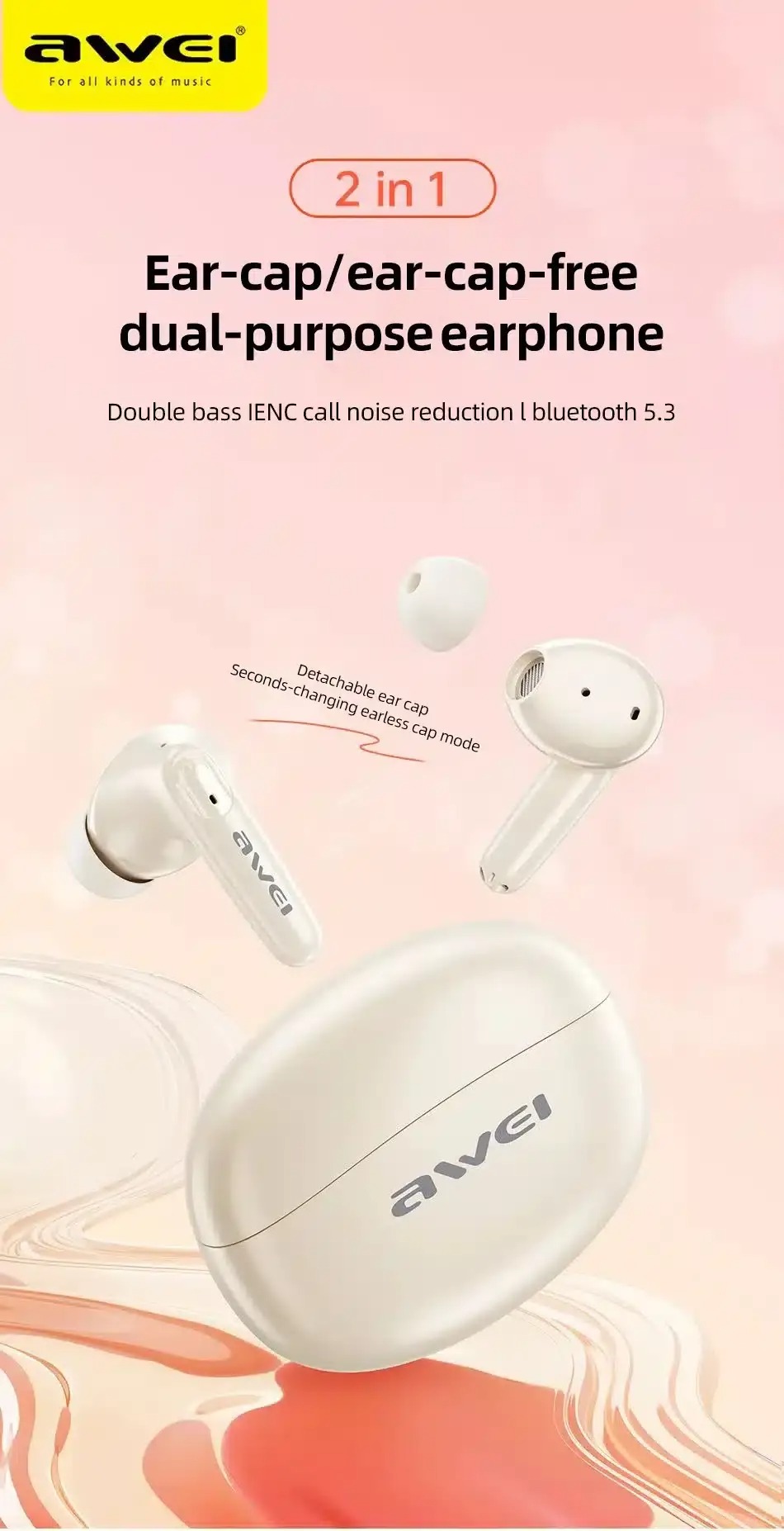 Awei T90 ENC Wireless Bluetooth Earbuds